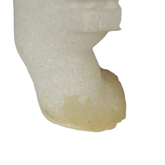 White Elephant Figurine Asian 5 In Resin Trunk Tusks Chinese Character STAIN - Picture 2 of 12